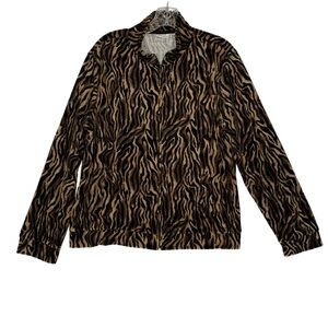 Vintage Kim Rogers Y2K Animal Print Zip Jacket Women’s Size L